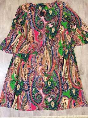 Tommy Hilfiger Multicolor Paisley Mini Dress - Green, Pink, Blue